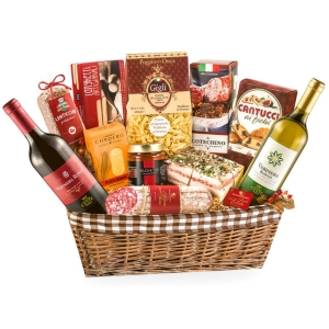 Italiaans kerstpakket met heerlijke wijn en delicatessen