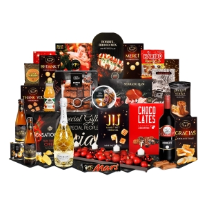 Kerstpakket chocolade met verschillende soorten chocolade